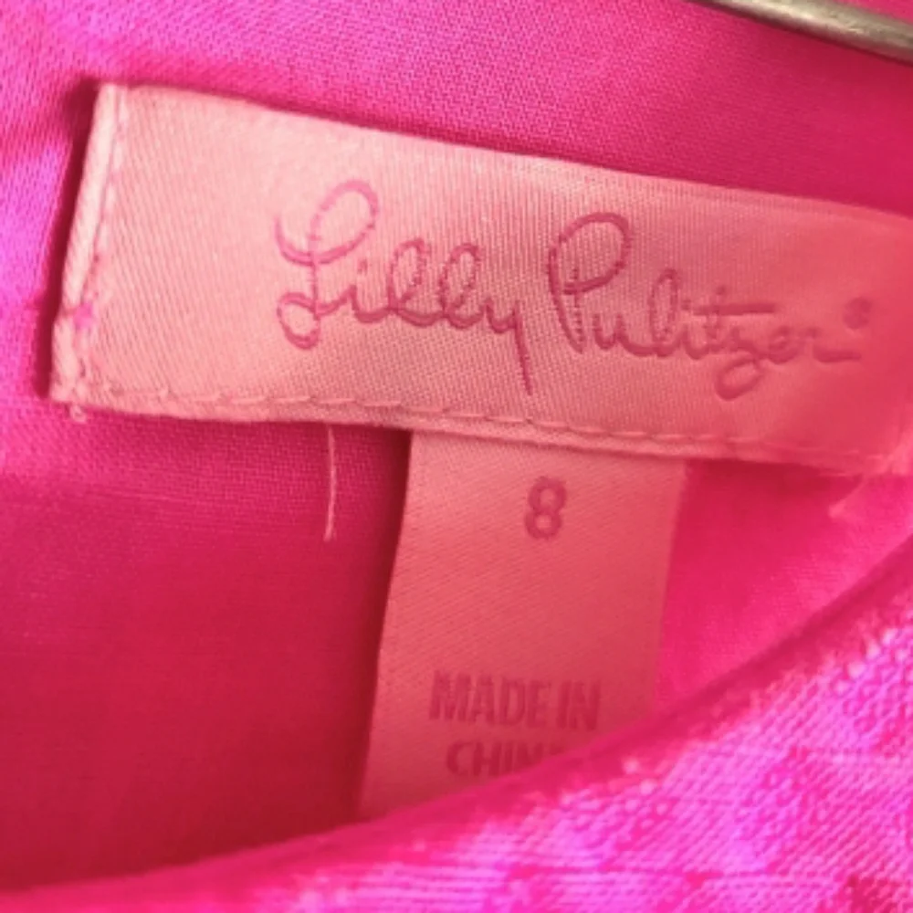 Lilly Pulitzer Ashlyn Pink Magenta Gold Shift Dress Sleeveless Summer Women 8 - Picture 6 of 14